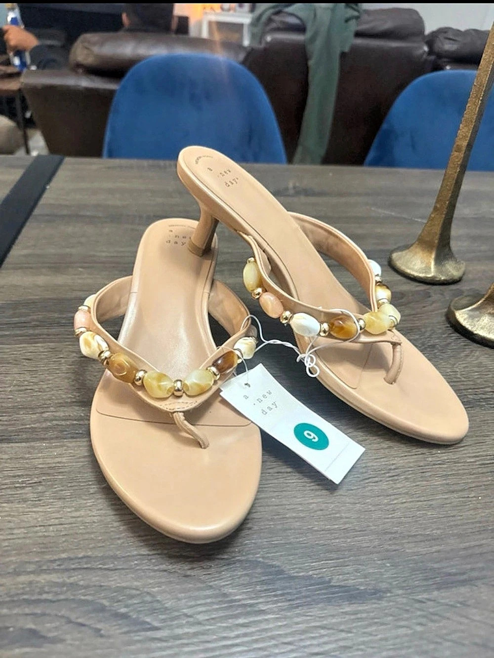 A New Day Women's Iona Heels with Memory Foam Insole Iona Heels Beige US 6
